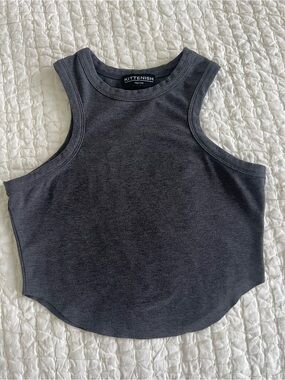 KITTENISH Charcoal Gray Cropped Tank